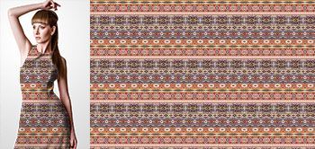 06023 Materiał ze wzorem kolorowy geometryczny motyw inspirowany sztuką Indian Ameryki Północnej